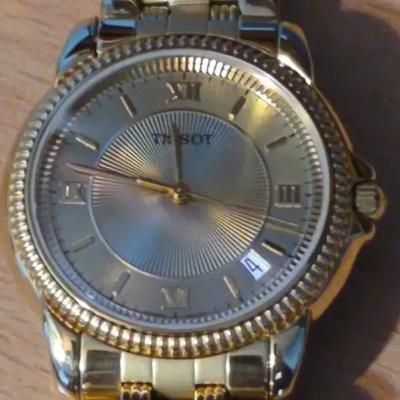 Tissot Ballade Watch Gold Plated Bezel And Gold And Silver Band