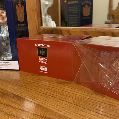 Punch Cigar Boxes And Bobblehead