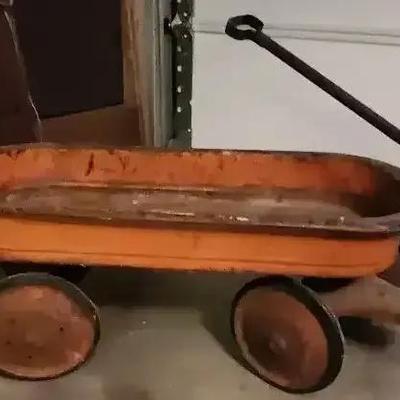 Vintage 1950s|1960s Mercury Type Steel Pull Wagon