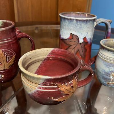 3 Signed Hanna Johnson Pottery Pieces and One Alewine Large Mug