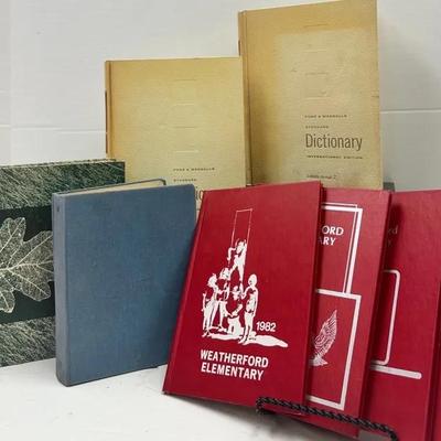 Assortment of Vintage Book and Weatherford Yearbooks