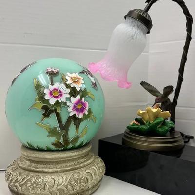 Floral Hummingbird Lamp and Solar Garden Light
