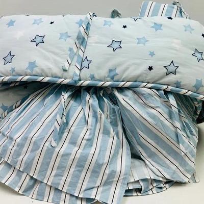 Blue Star and Stripe Baby Crib Bedding Set