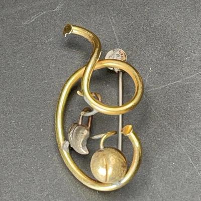 Gold and Mixed Metal Fruit and Foliage Brooch - Vintage