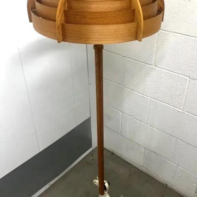 MidCentury Modern Hans-Agne Jakobsson G 129 Pine Floor Lamp, 1960-1970s Vintage - Tested