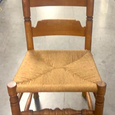 MidCentury Ladder Back Chair with Woven Rush Seat, c1960-1970- Local Pickup Only