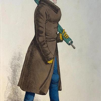 Antique "A View of a Lake", Richard Dighton, British Caricaturist, Lithograph c1818