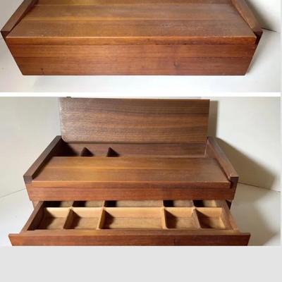 MidCentury Modern Danish Teak Vide Poche Caddy Jewelry Box