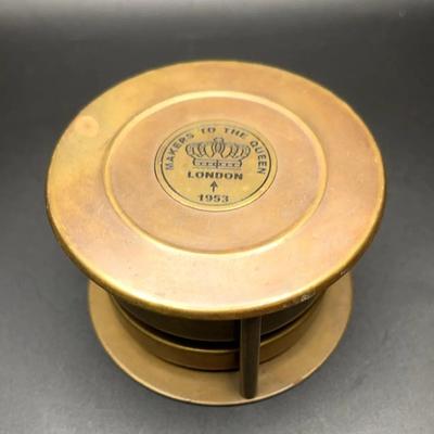 MidCentury “Makers to the Queen" Brass Compact Magnifying Glass
