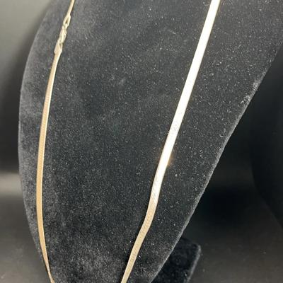 Italian 925 Silver Herringbone Chain 0.40oz 24”  - Vintage