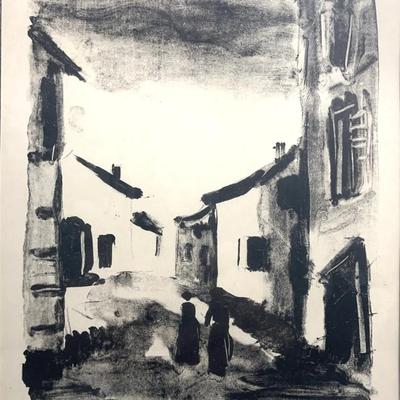 Maurice de Vlaminck (1876-1958), French Village Street Framed Print of an Etching c1927