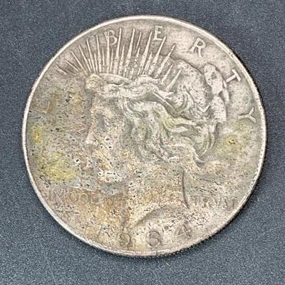 1934 Peace Silver Dollar Coin - Fair Condition - 90% Silver 0.95oz