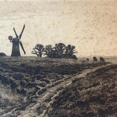 Antique “A Surrey Common", Frederick Slocombe, Signed Print in Folder