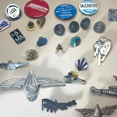 Airplane and Aeronautic Pin Collection and Other Badge Pins