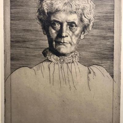 William Strang fec DS (David Strang) Signed Etching Lithograph c1920, Framed