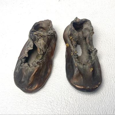 Antique Bronzed Baby Booties - Delicate - Almost Crumbling