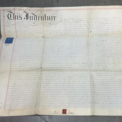 Antique Victorian Lease Indenture Document dated 1846, Surrey, England