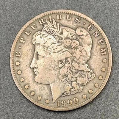 Antique 1900 Morgan Silver Dollar Coin, New Orleans Mint - Very Good Condition 0.90oz