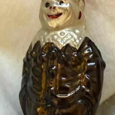Vintage German Glass Gnome Ornament – Tall Molded Figure, Red Hat, 1930s–1950s