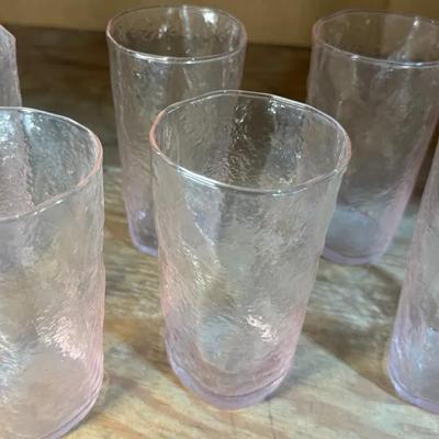 Vintage Pink Tall Textured Tumblers – Set of 6