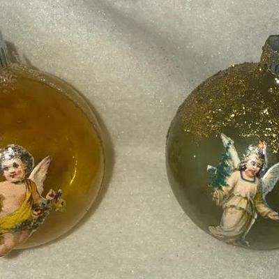 Vintage Angel Christmas Ornaments – 1945–49 U.S. Zone Germany Glass Angel + 1950s Shiny Brite Cherub