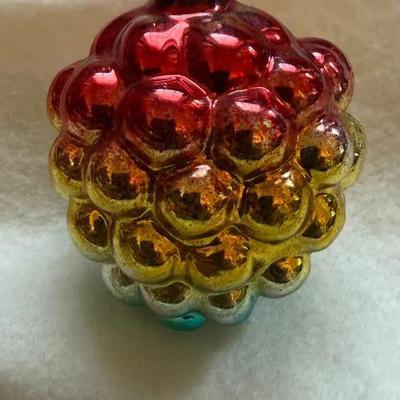 Vintage Multicolor Glass Grape Cluster Ornament – Ombre Mid-Century