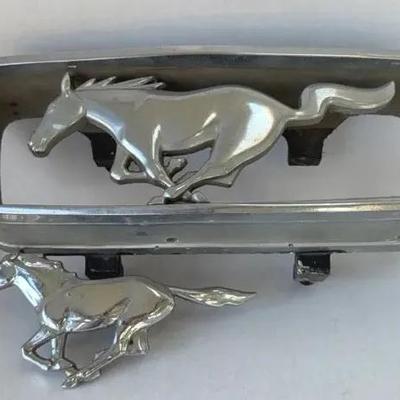 Original 1968 Ford Mustang Grille Emblem – Running Horse Chrome Logo (Stamped C8ZB-A / 66171)