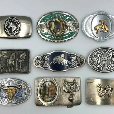 Western Belt Buckles: Cowboys, Horses & Bull Riding - Lot N