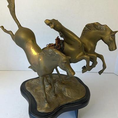 Vintage Korean Cast Metal Horse Sculpture 