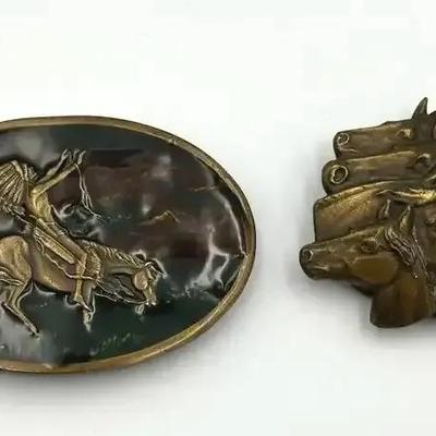 1970’s Bergamot Brass Works Western & Native American Belt Buckles - Lot D