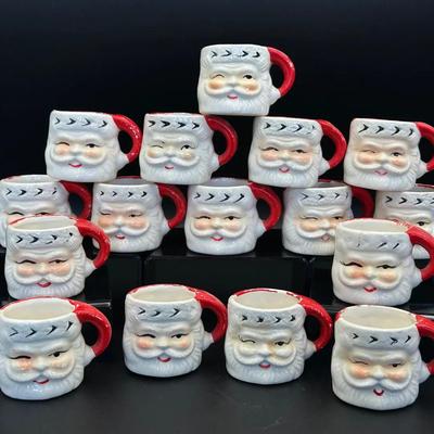 16 Mini Vintage Santa Mugs – Japan Marks