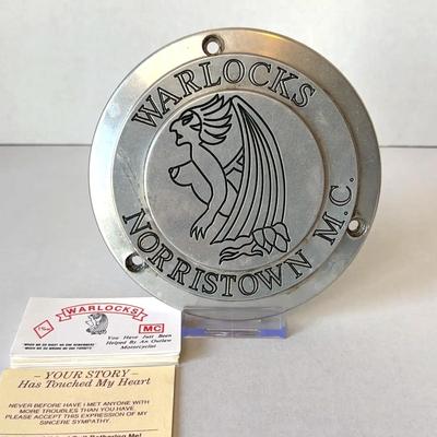 Warlocks M.C. Norristown Metal Plate Cover + Vintage Club Card