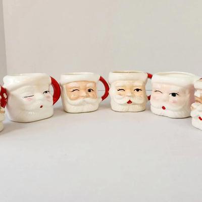 Assorted Vintage Santa Mugs Made In Japan & Taiwan