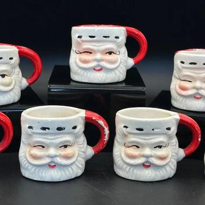 7 Mini Winking Santa Mugs – Japan Marks