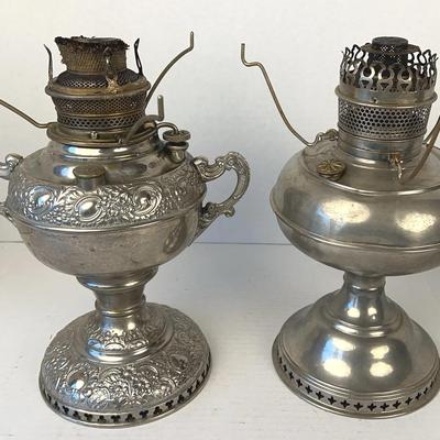 Pair Of Antique Oil Lamps