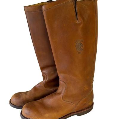 Chippewa Men’s 10.5 EE Leather Engineer Boots – Rear Zipper & Velcro Cover, Style 28938