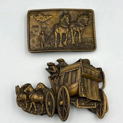 1976 & 1979 Bergamot Brass Works Western Belt Buckles - Lot F