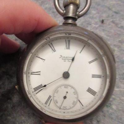 American Waltham 1883 Model pocket watch in coin silver case