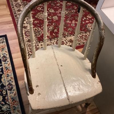 Sale Photo Thumbnail #28: Vintage wooden barrell chair with spindle back