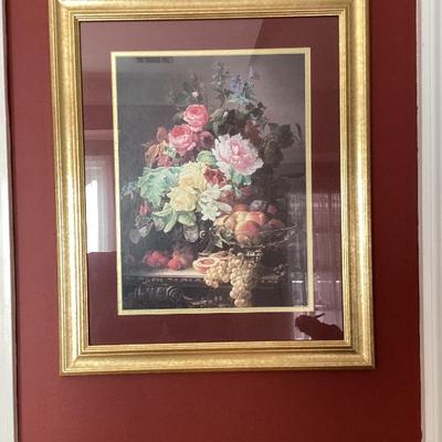 Sale Photo Thumbnail #167: Rectangular framed print of floral still life