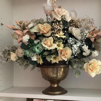 Sale Photo Thumbnail #121: Faux arrangement in brass urn