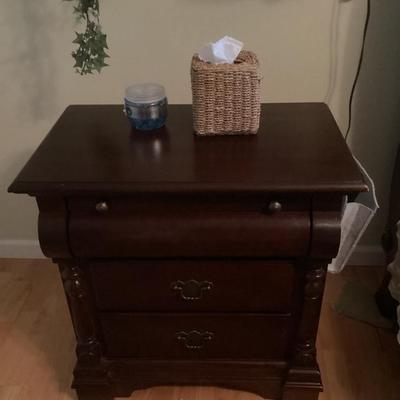 Sale Photo Thumbnail #205: Dark cherry 2 drawer night stand