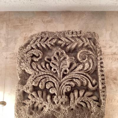 Sale Photo Thumbnail #179: Stone scroll work wall decor