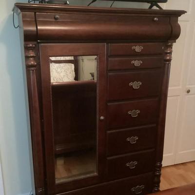 Sale Photo Thumbnail #204: Cherry wood gentlemen s chest armoire
