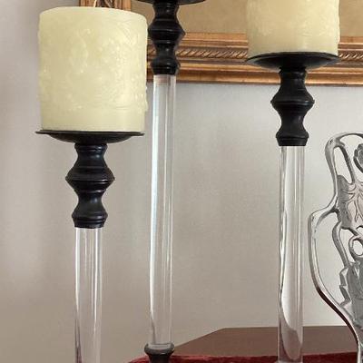 Sale Photo Thumbnail #182: Tall candle holder with black base img 3640