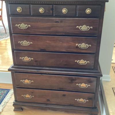 Sale Photo Thumbnail #208: High chest with 7 drawers and brass pulls img 3532