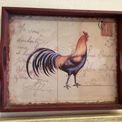 Sale Photo Thumbnail #229: Decorative tray with rooster design img 3572