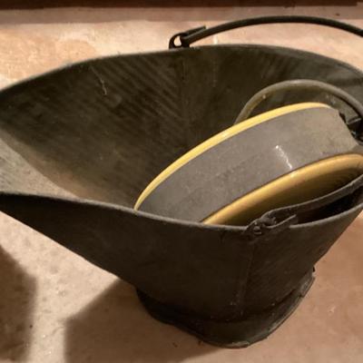 Sale Photo Thumbnail #8: Vintage coal scuttle and retractable extension cord reel