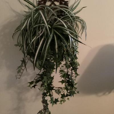 Sale Photo Thumbnail #125: Faux spider plant and ivy hanging decor
