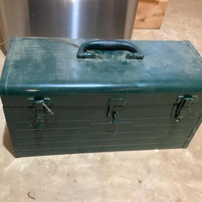 Sale Photo Thumbnail #52: Green metal toolbox with handle img 3502